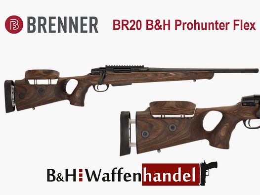 Brenner BR20 B&H Prohunter Flex kolba z regulacją długości i wysokości kolby, karabinek powtarzalny, karabinek myśliwski (Nr art.: BR20PHF) Możliwość finansowania