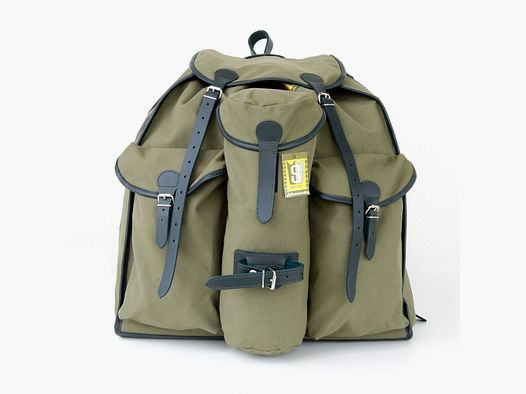 Spezial Jagdrucksack Leinen | 40L - Modell "Atlas", Grundausstattung + 1 Spektivtasche, grün