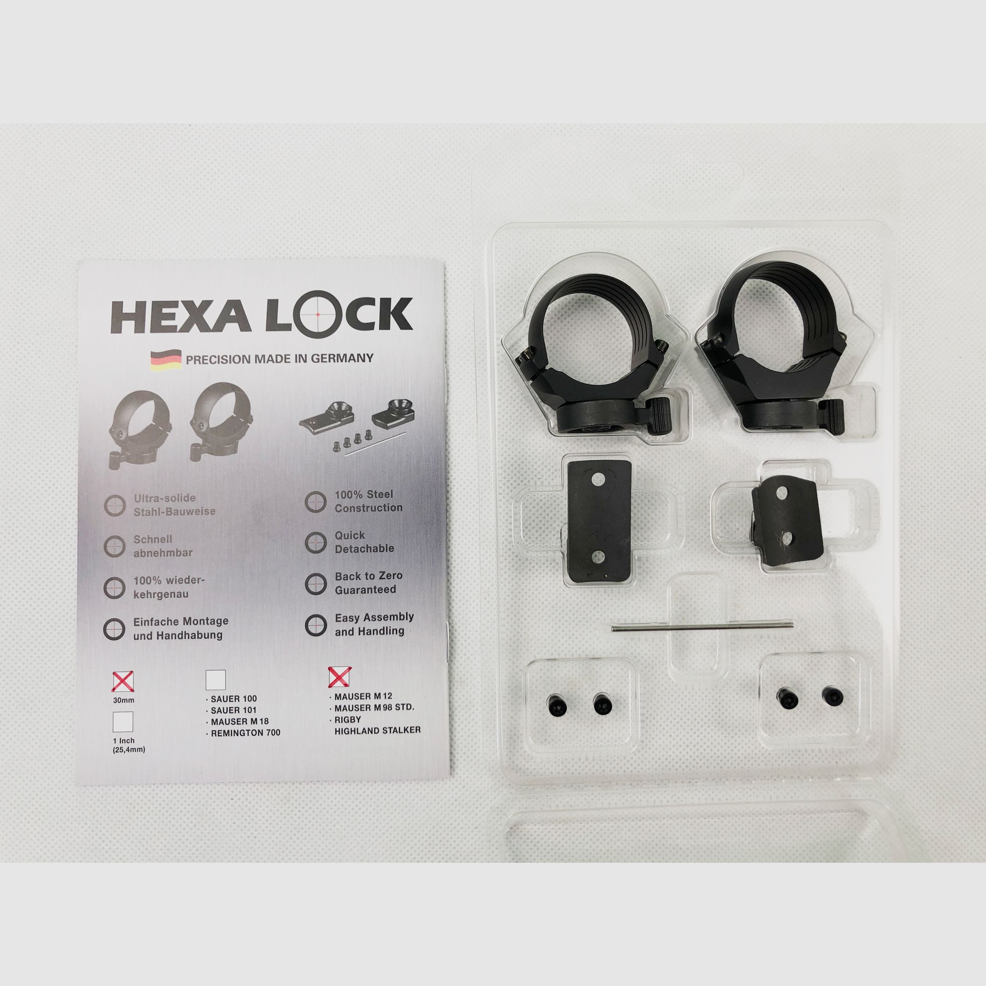 Mauser M12 Montage Hexa Lock 30mm