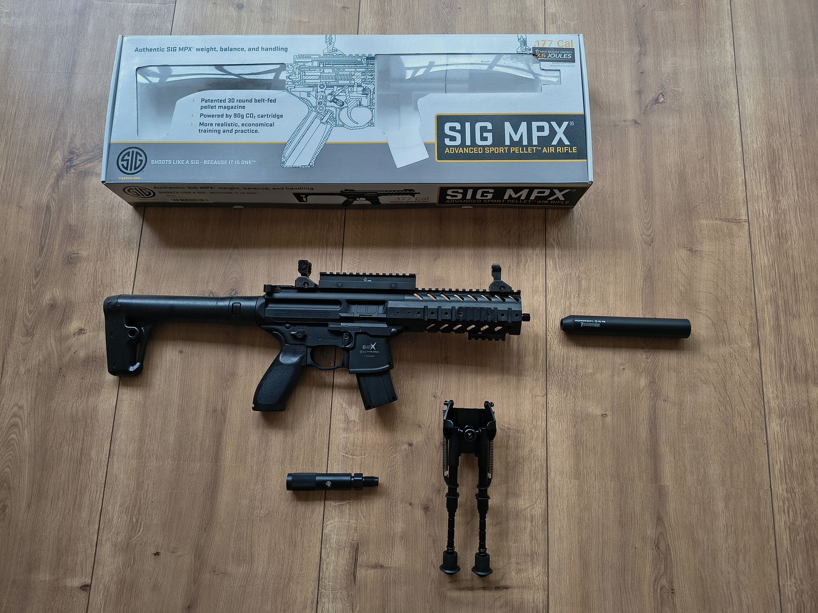 SIG SAUER MPX CO2 Gewehr 4,5mm Diabolo mit Schalldämpfer