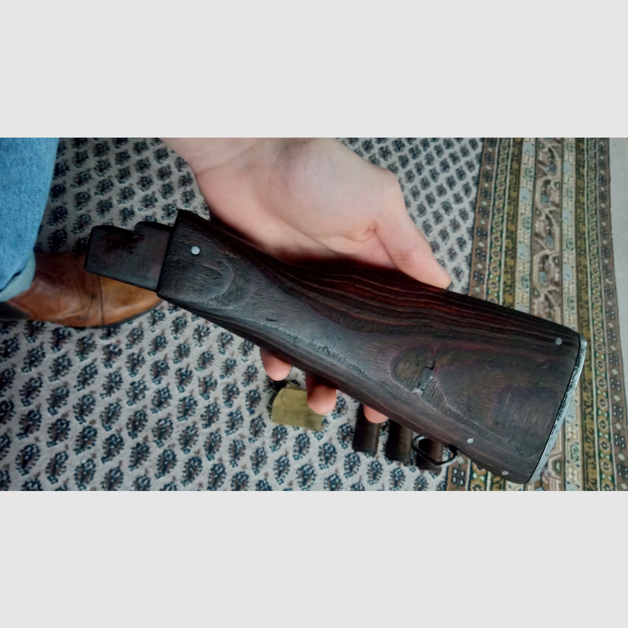 Classic AK fixed stock wood laminate dark brown / can also be fitted into Cybergun GSG Co2 AK47 // AKM & AK74 laminated wood stock