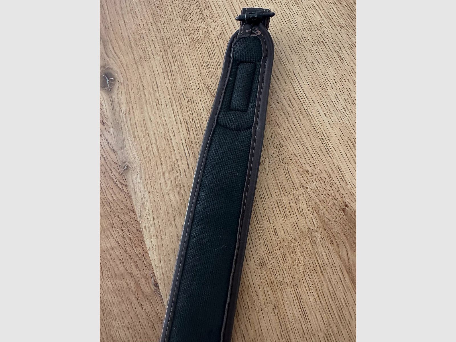Blaser Gewehrriemen Leder Braun mit Schnellverschlüssen