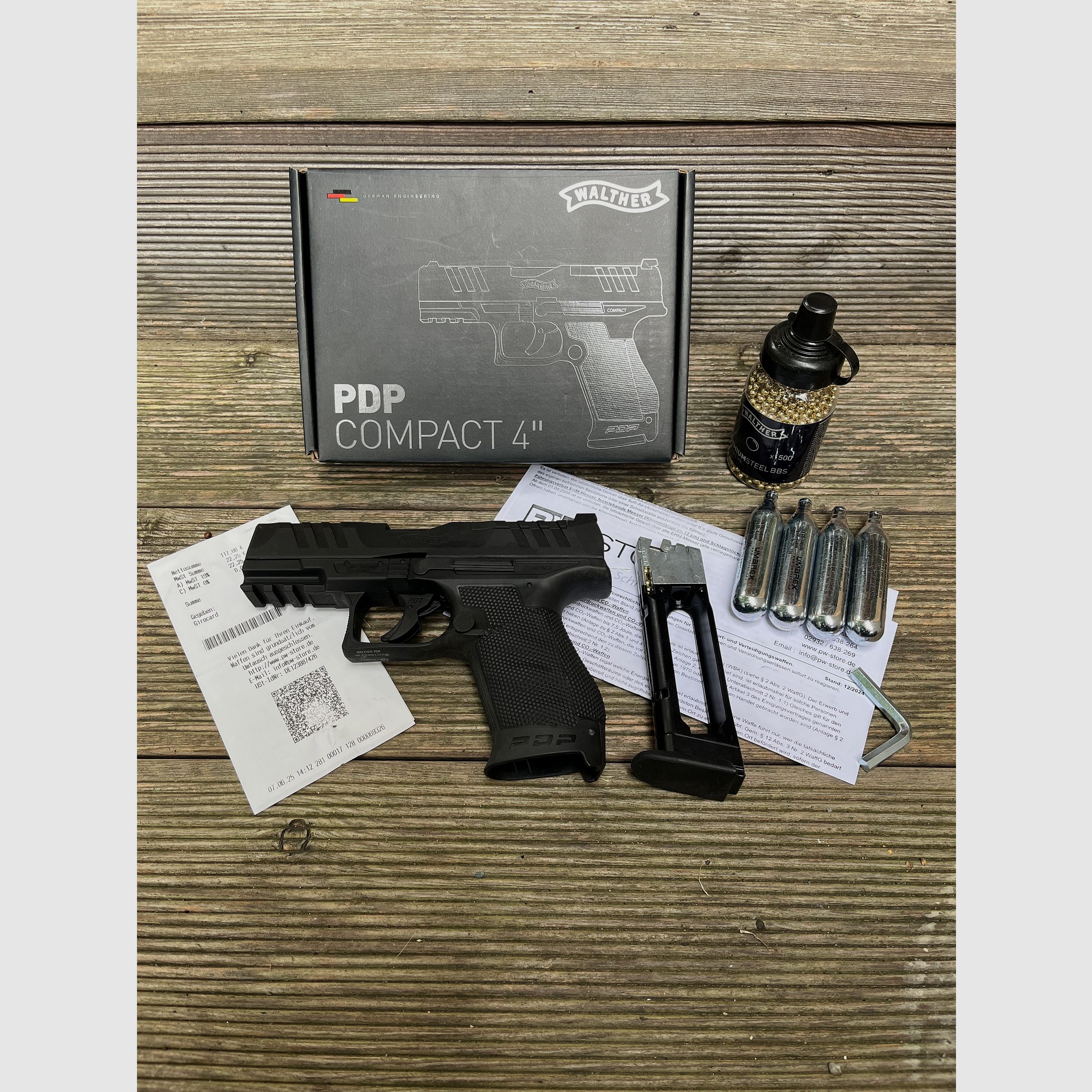 Pistolet à air comprimé CO2 Walther PDP 4“ Compact BB 4,5mm comme neuf garantie