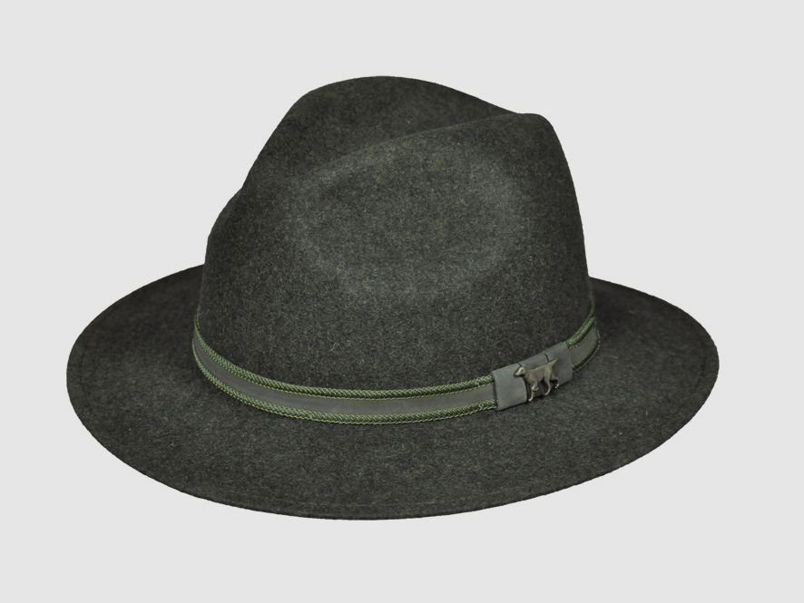 Hat with decorative part hunting dog - 100% wool