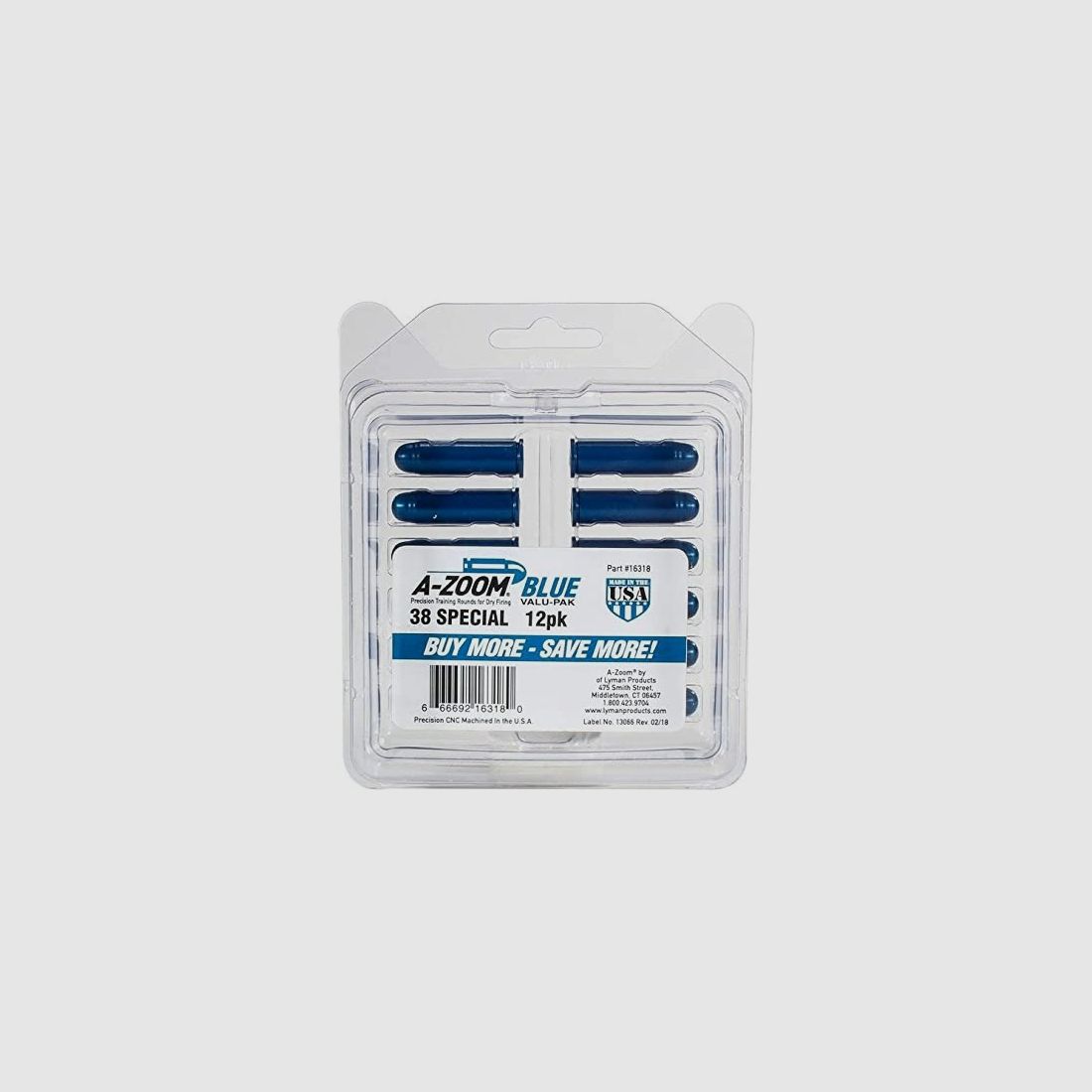 A-Zoom Pufferpatrone Aluminium eloxiert .38 Special 12 Stück