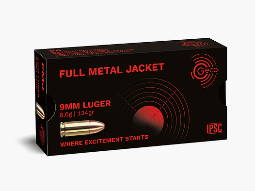 Geco 9 mm Luger Full Metal Jacket 124 gr. - 50 pz.