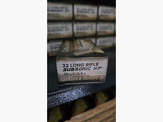 S&B .22lr. Munición Subsonic HP 40gr. [2750 disparos]
