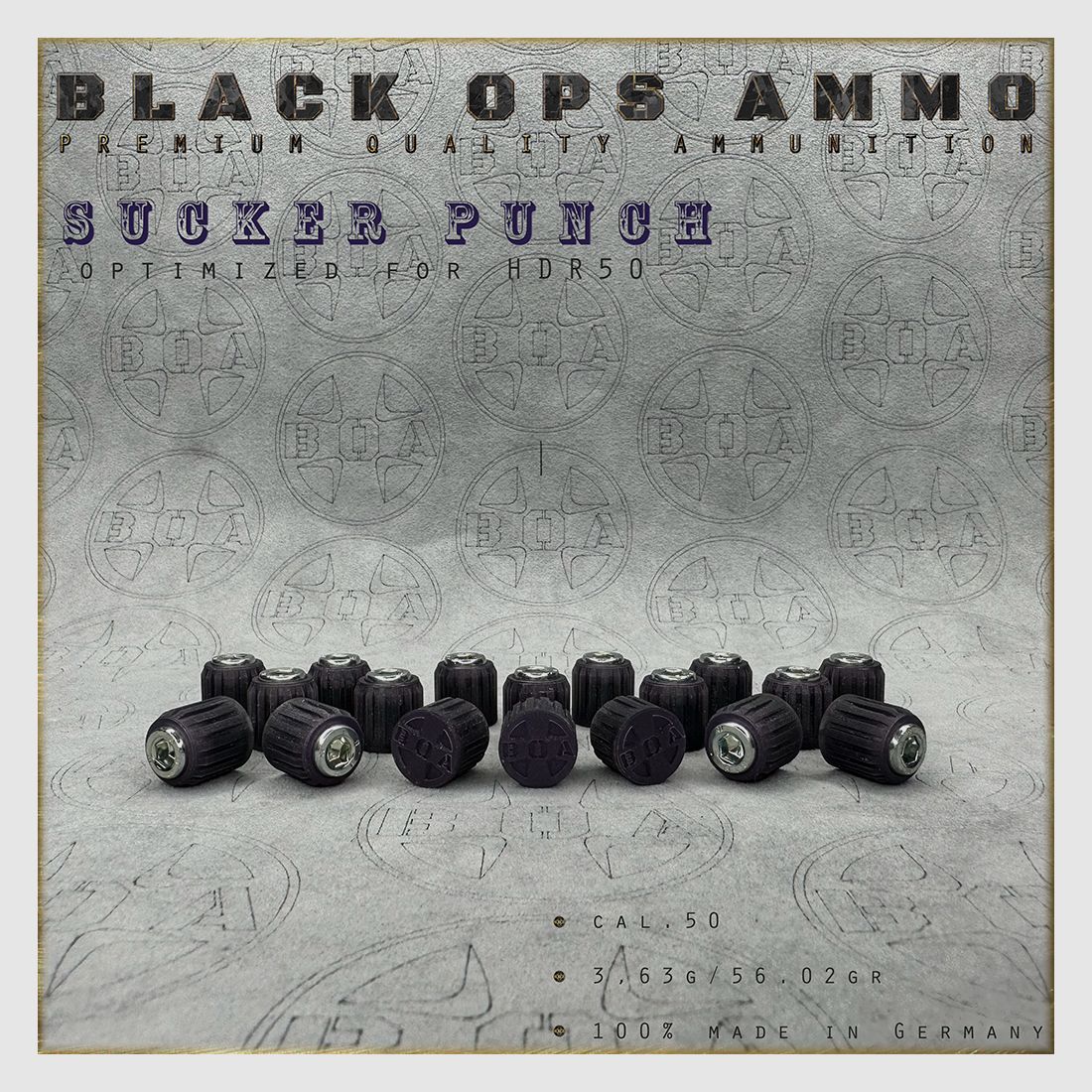 18x + 2 Sucker Punch BLACK OPS AMMO HDR 50 TR cal.50 Munition T4E Umarex HDR50 TR50