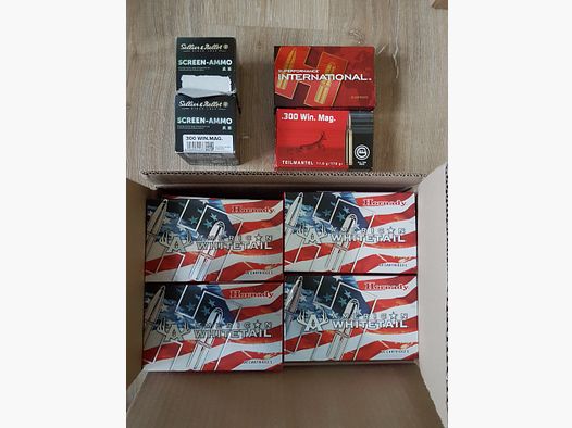 Munition .300 Win. Mag. Hornady und S & B