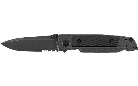 Walther Q5 Steel Frame Blackwash Serrated Klappmesser