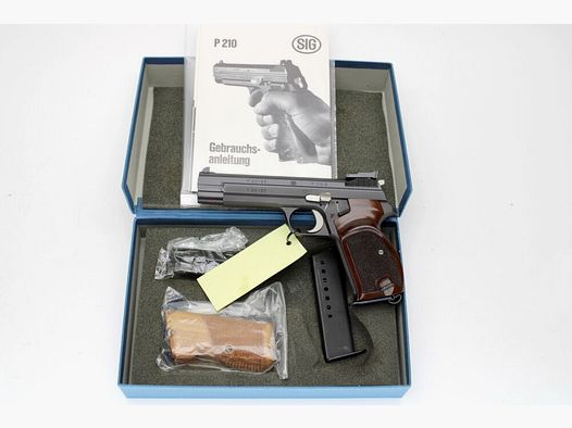 Pistolet SIG P210-6 avec 2 chargeurs, 2 poignées et boîte d'origine 9mm Luger