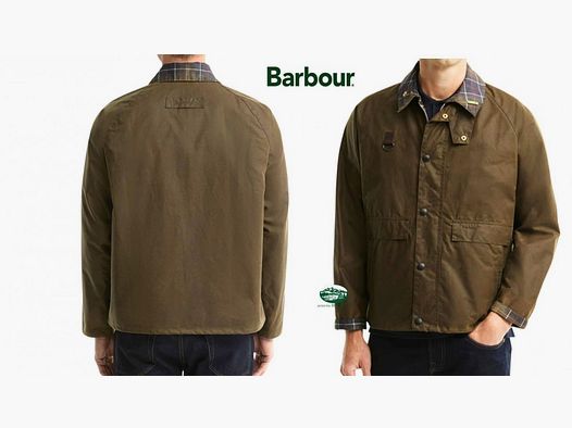 BARBOUR Giacca SPEY WAX con colletto in tartan Icons
