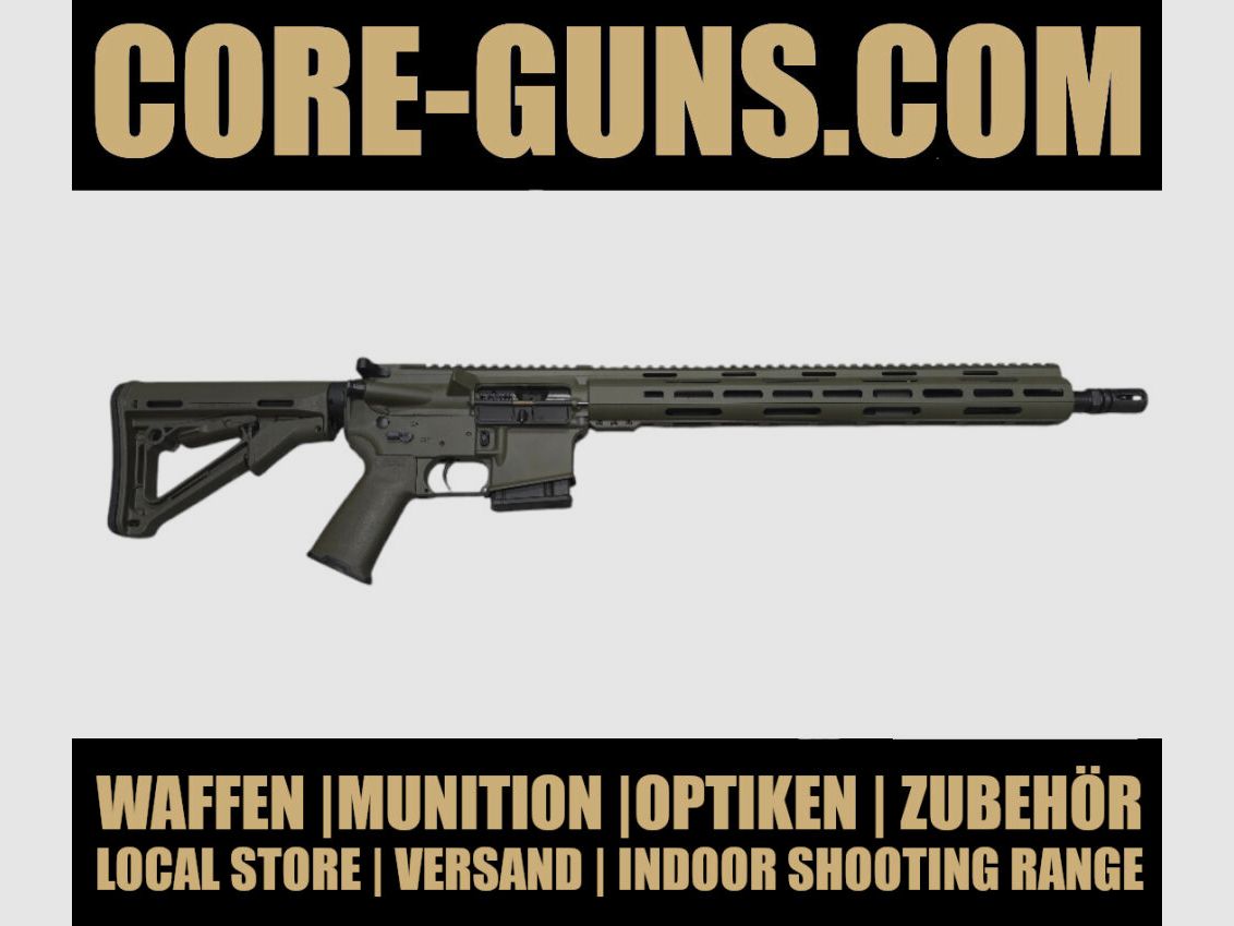 Modelo especial LUX DEF TEC LDT L5 AR15 en la variante FULL OD, rifle semiautomático 223Rem con empuñadura Magpul y culata CTR en verde OD