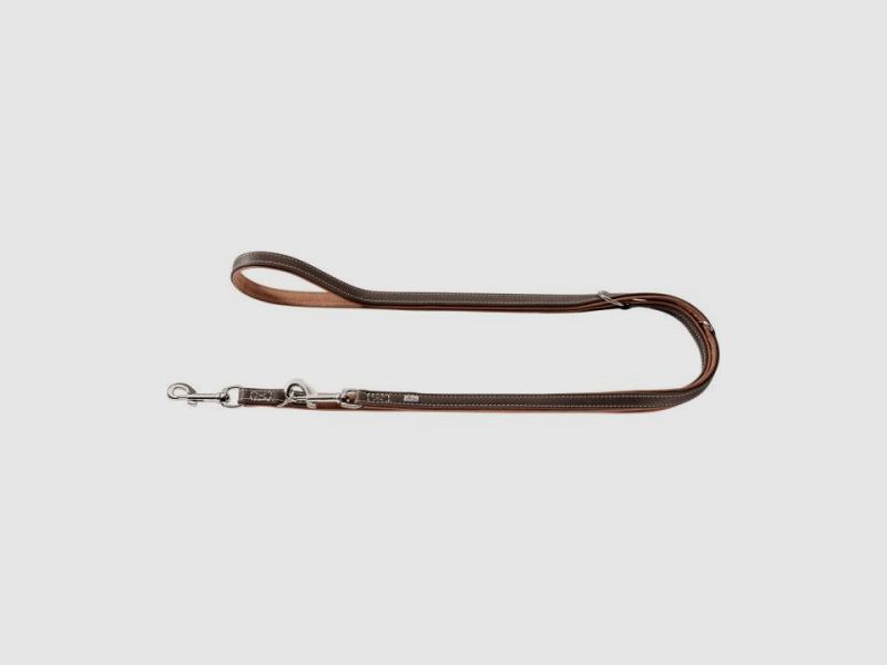 Hunter Verstellbare F?hrleine Porto L max. 200 cm, B 1,5 cm Dunkelbraun/Cognac