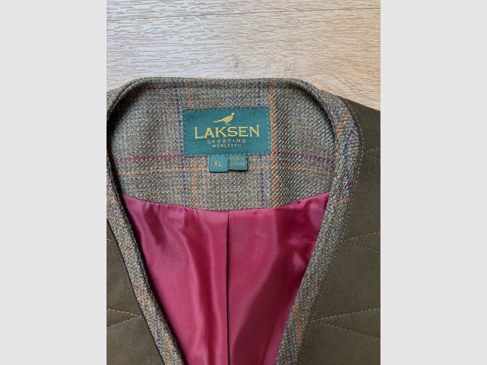 Laksen Sporting Shooting Vest Lovat Tweed from Scotland size XL