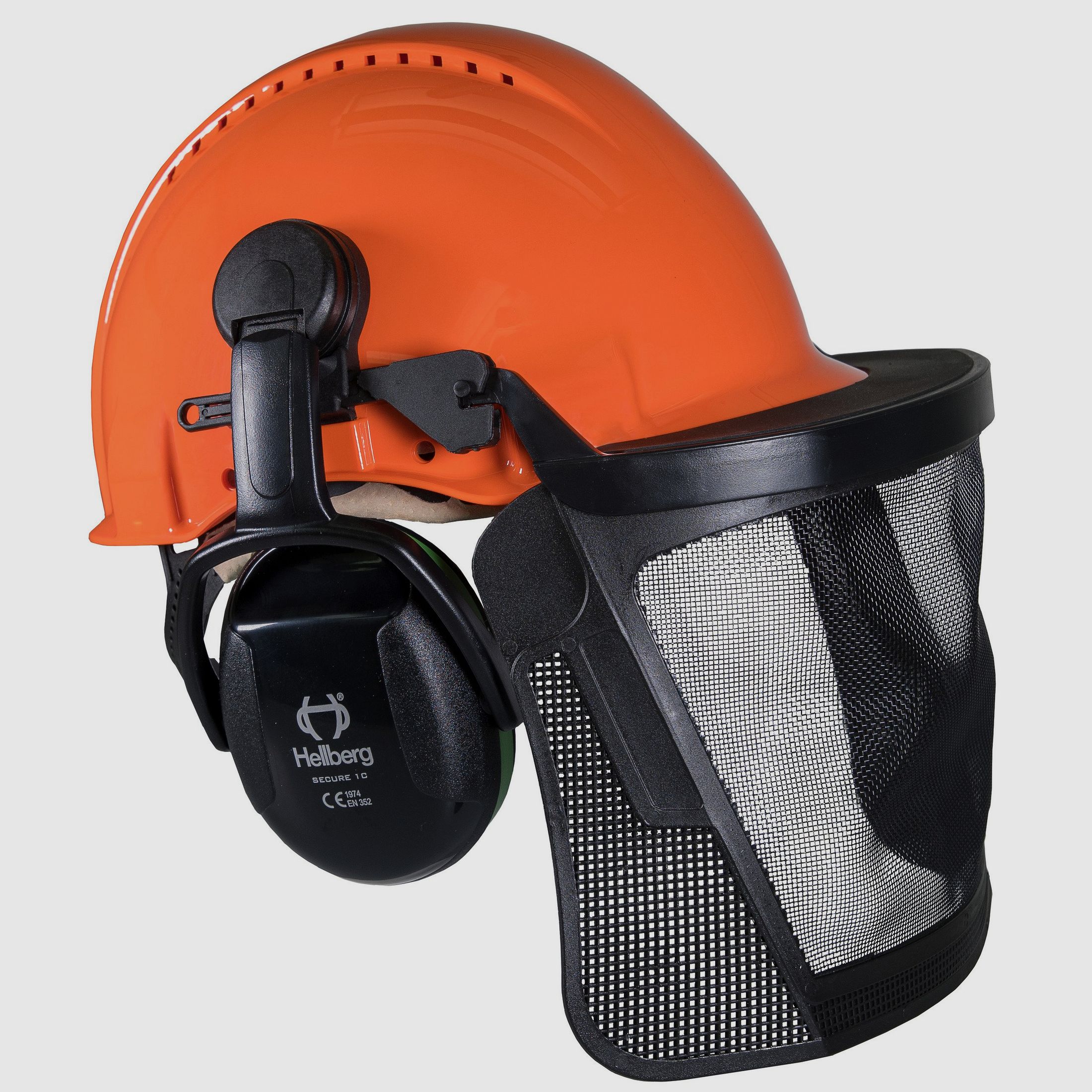 Combinazione di protezione per la testa G3000D con visiera in rete di nylon e protezione per le orecchie Secure 1