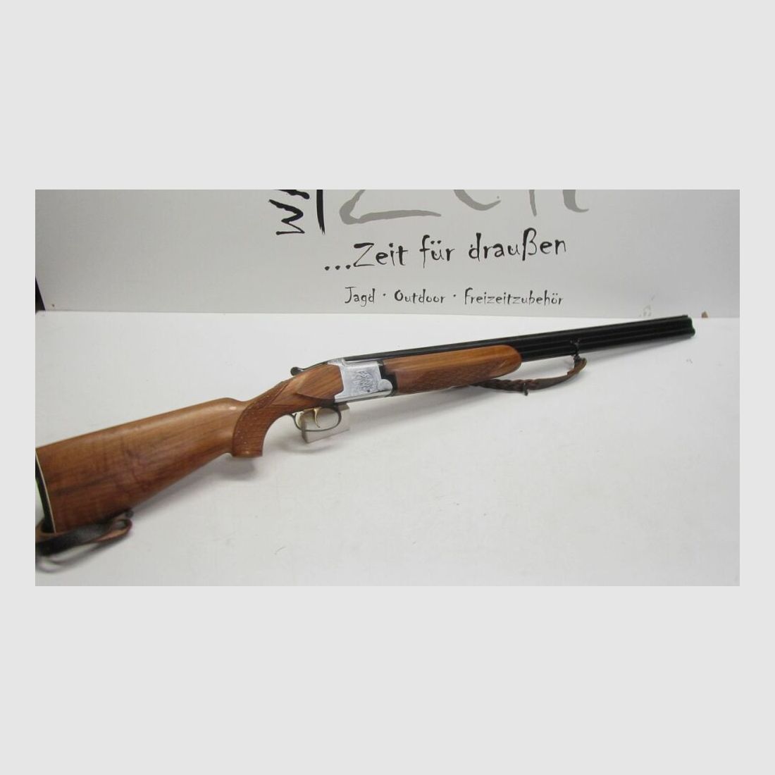 Bockdoppelflinte Laurona Spanien 12/70, LL 71 cm, sehr schöner Schaft 12/70