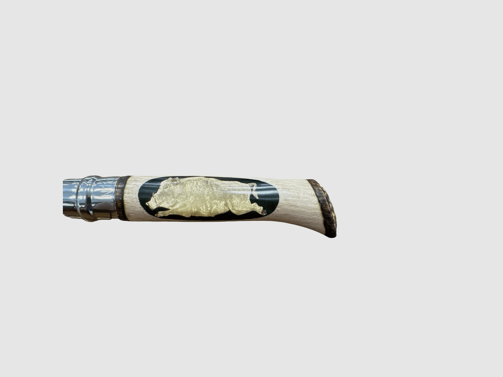 KNIFE – OPINEL – N.10 INOX HANDMADE (WILD BOAR + 3 ACORNS), image 4 of 5