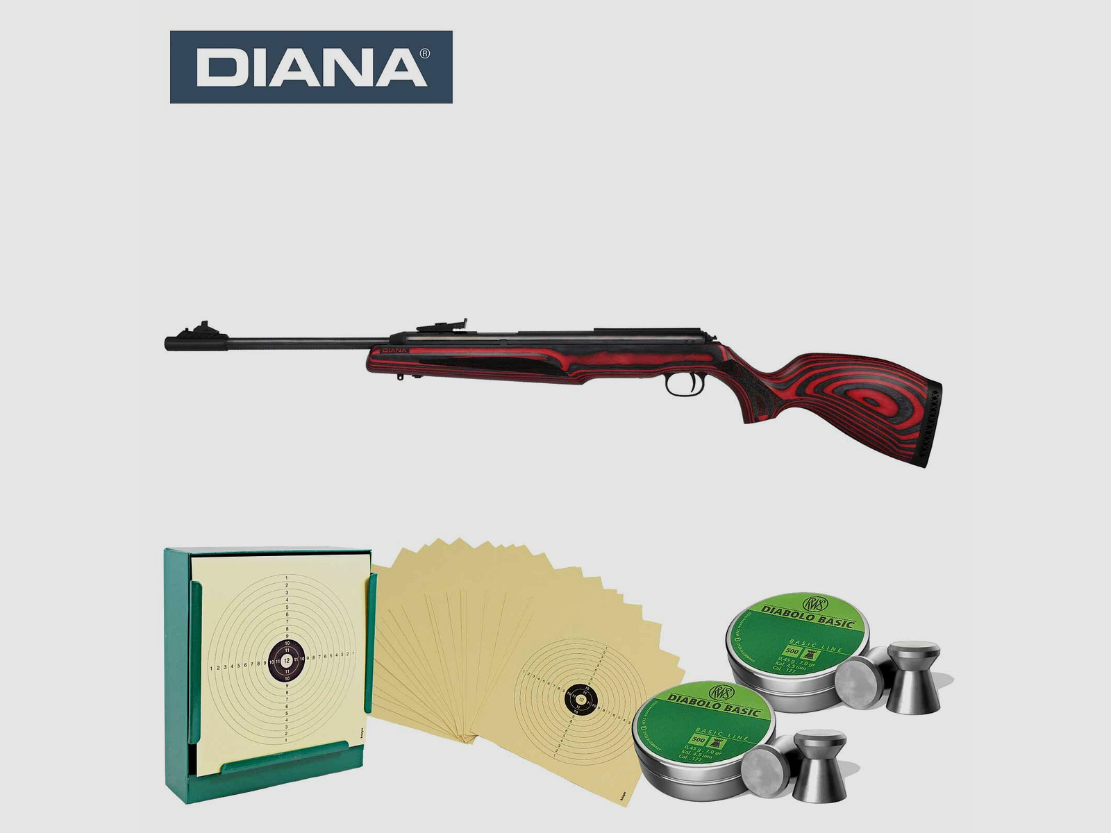 SET Diana Seitenspanner Luftgewehr 54 Airking Pro laminated Kaliber 4,5 mm Diabolo (P18) + Kugelfang