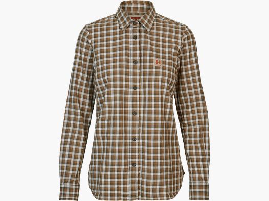 Härkila Fjell L/S Hemd Damen Dark Olive Check, L