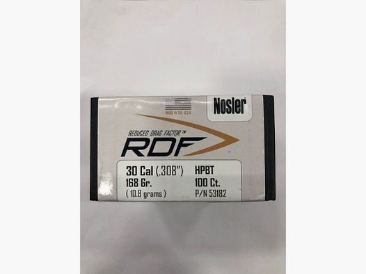 NOSLER RDF BULLE C30 GR 168