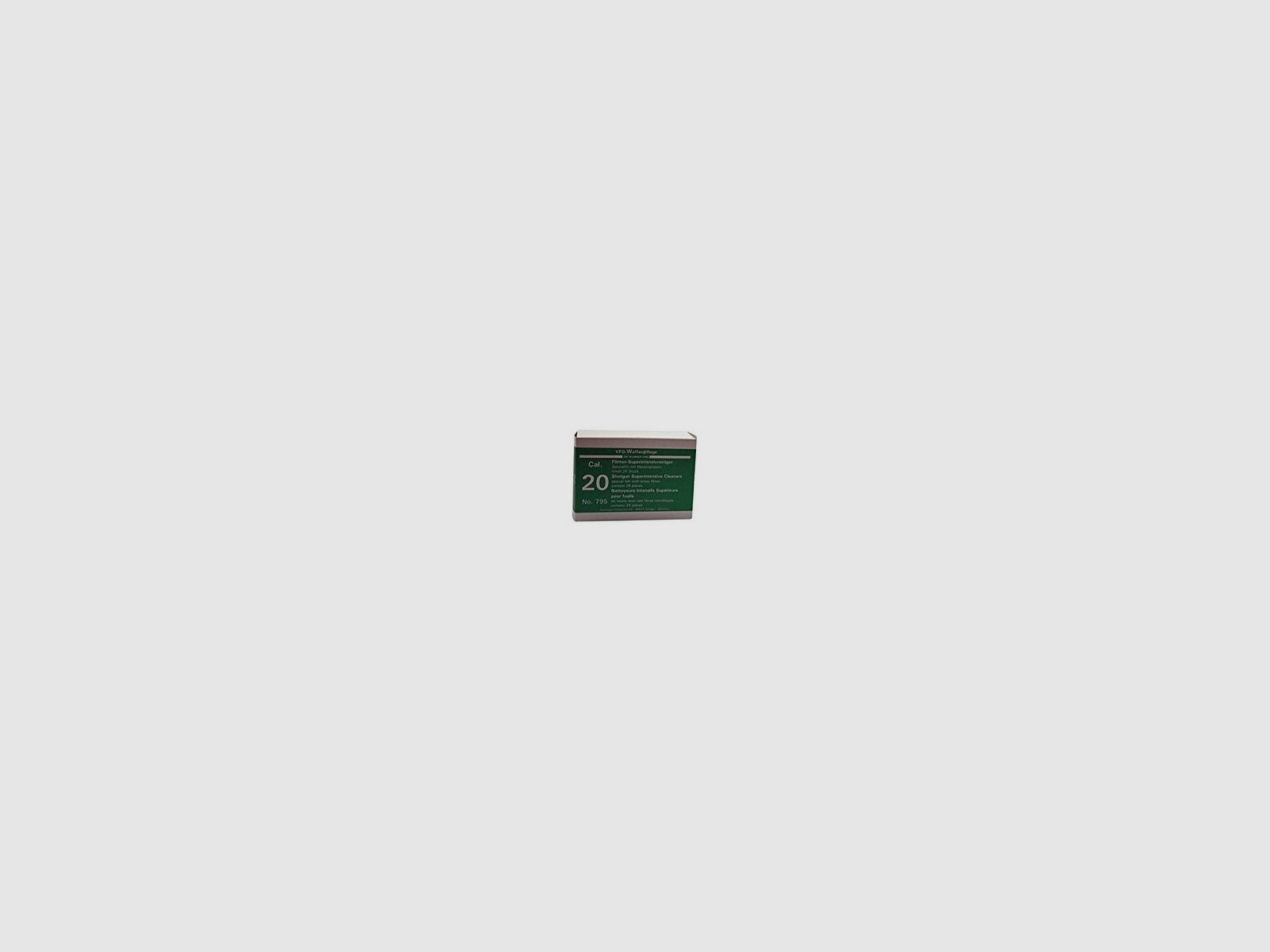 VFG FIELTROS DE LIMPIEZA PARA ARMAS CAL. 20 25PCS SUPERINTENSIVO