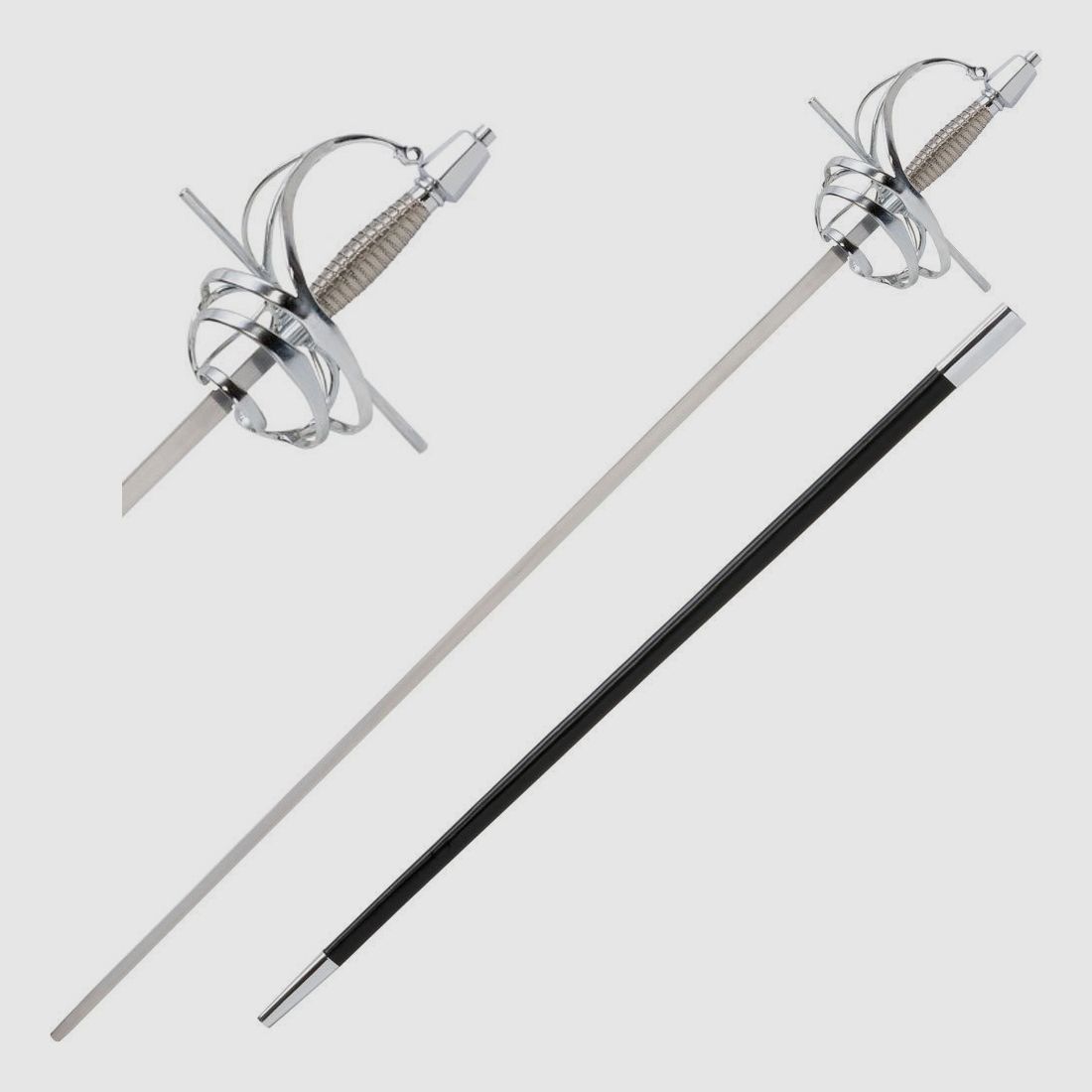 Practical Rapier inklusive Scheide aus Holz