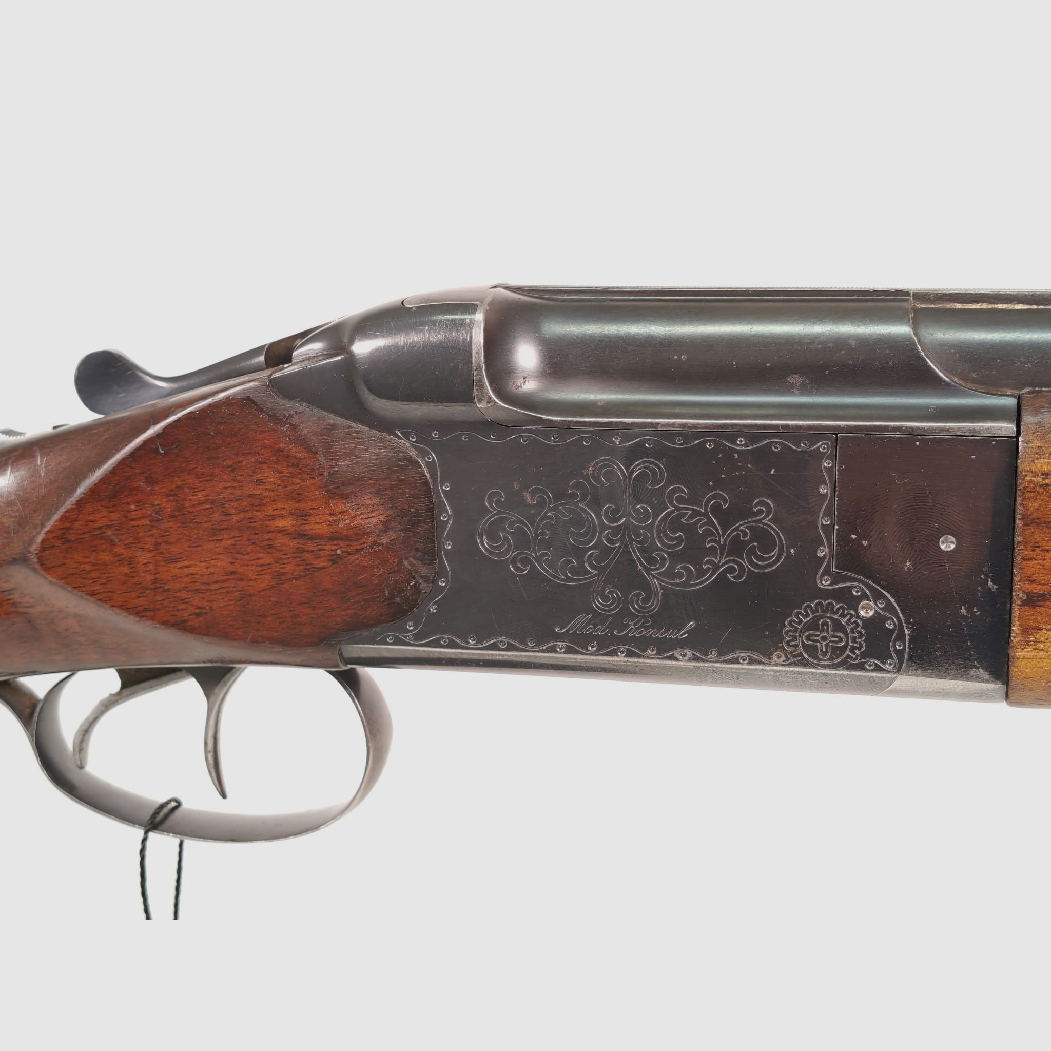 Consul Mod. Konsul Bockdoppelflinte 12/70 met ejectoren