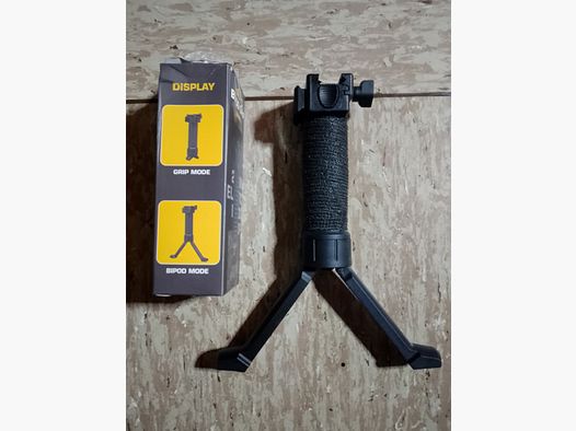 Tactical Front GRIP Bipod Griff Zweibein Vordergriff Schwarz picatinny 20mm 