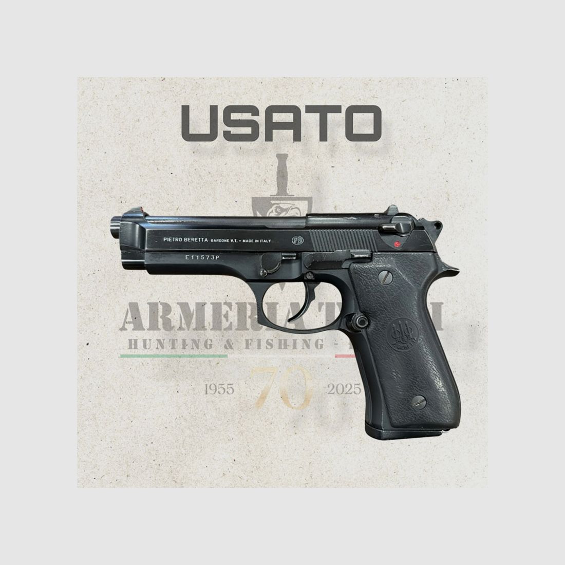 USATO – PISTOLA – BERETTA MOD. 98F cal. 9×21, immagine 1 di 3