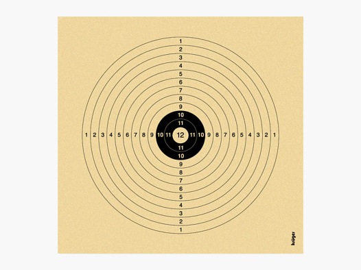 Zielscheibe für Luftgewehr 12-kreisig | 14x13,5 cm (250 Stück)