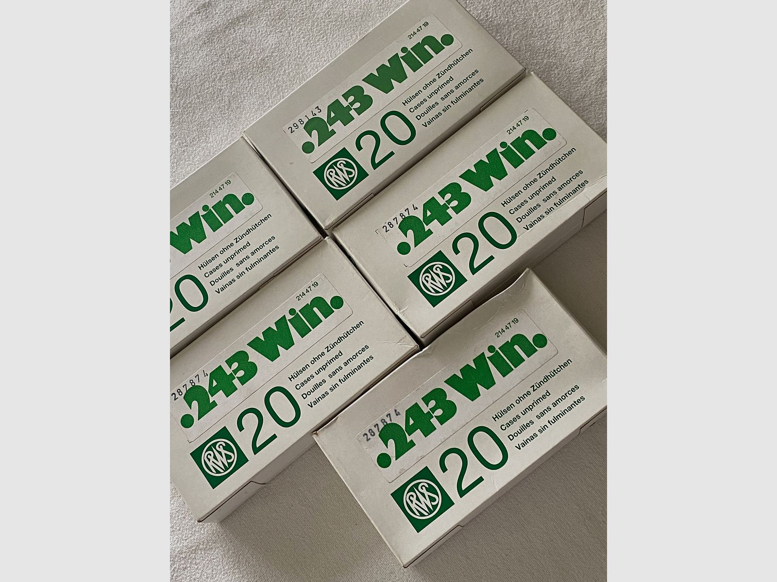 .243 Win. RWS cases without primers 100 pieces