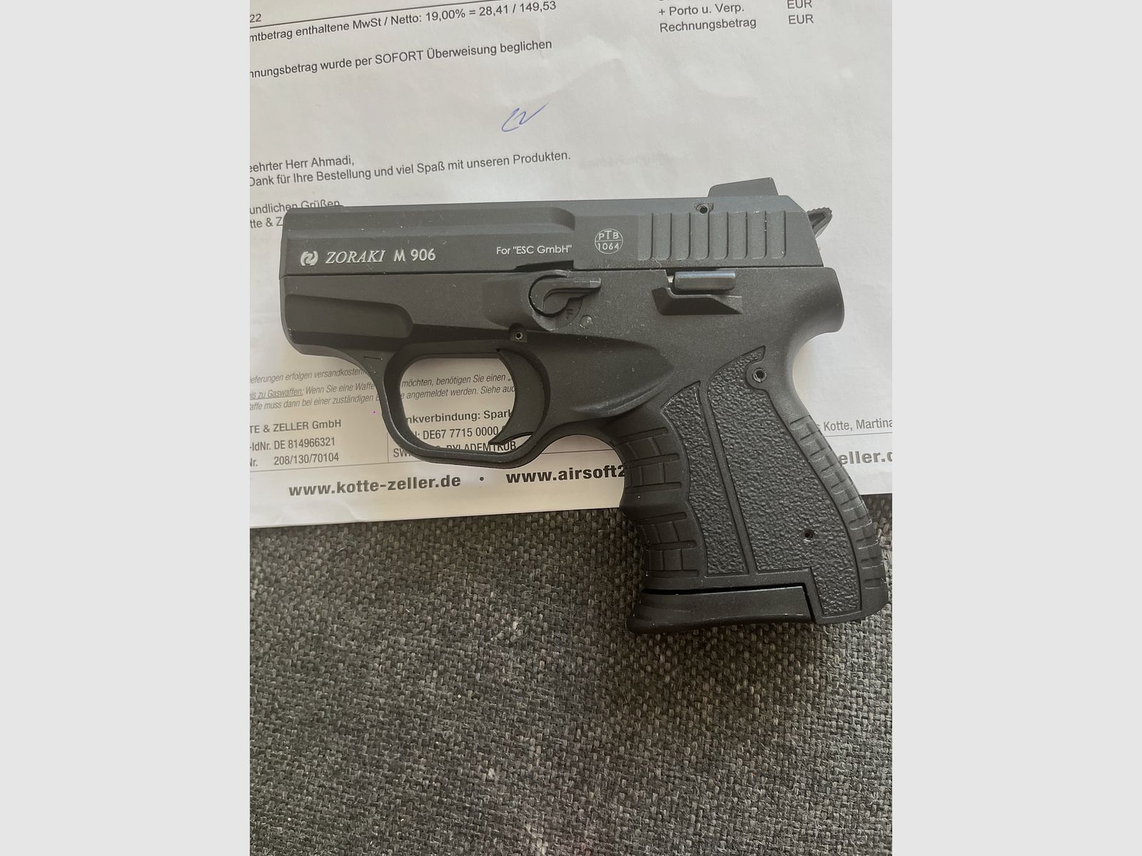 Unused Zoraki 906 gas signal pistol