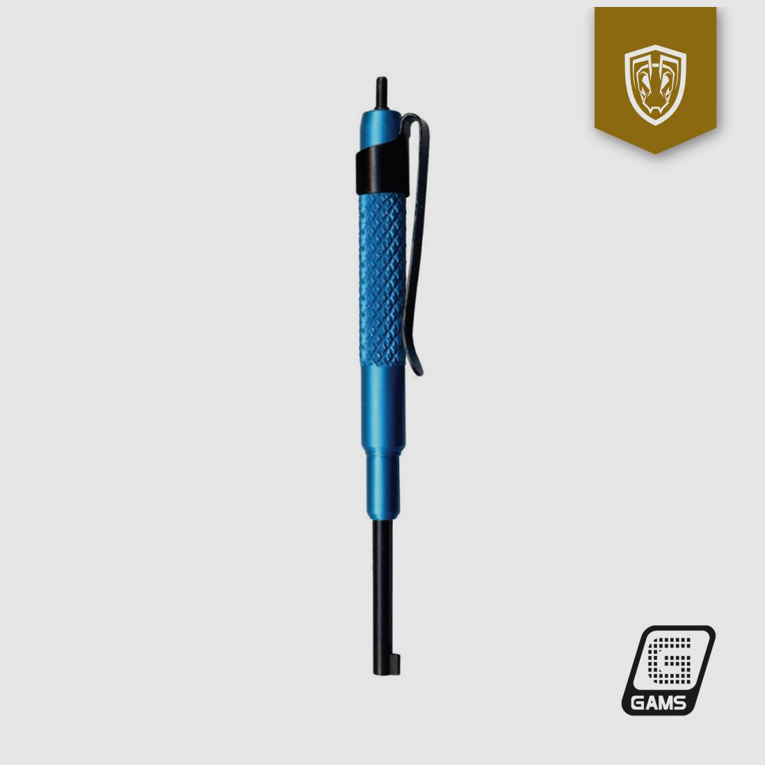 Chiave blu per manette con clip, immagine 1 di 2