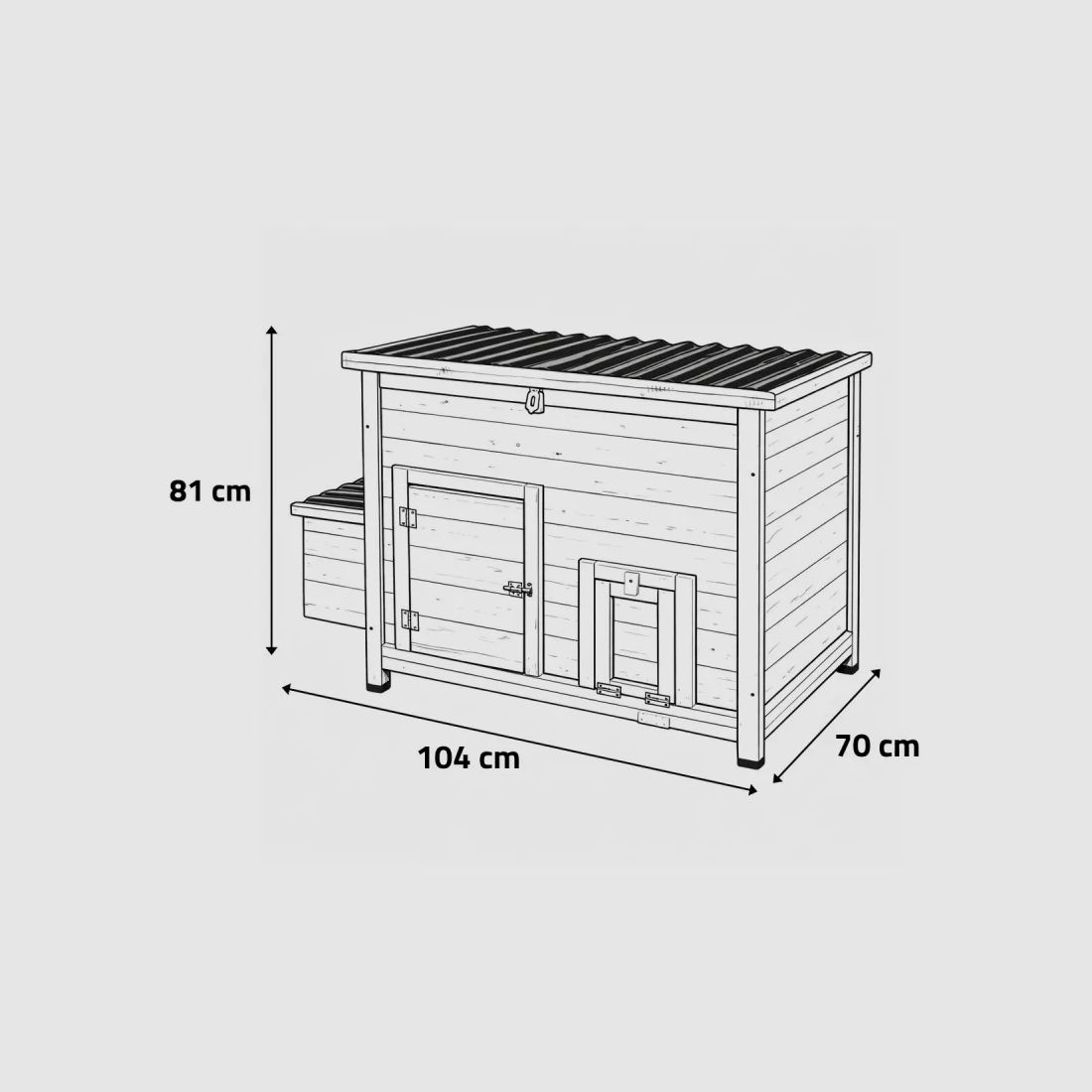 Komplettes Hühnerhaus-Set mit Gehege und autonomem Solar-Tor - Für bis zu 6 Hühner, Bild 4 von 30