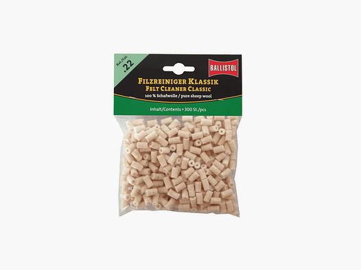 Filcowe wkładki Ballistol Classic do czyszczenia luf 300 szt. kal. 5,5/.22