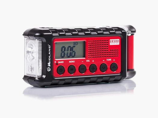 Radio de manivela Midland Outdoor ER 300 roja