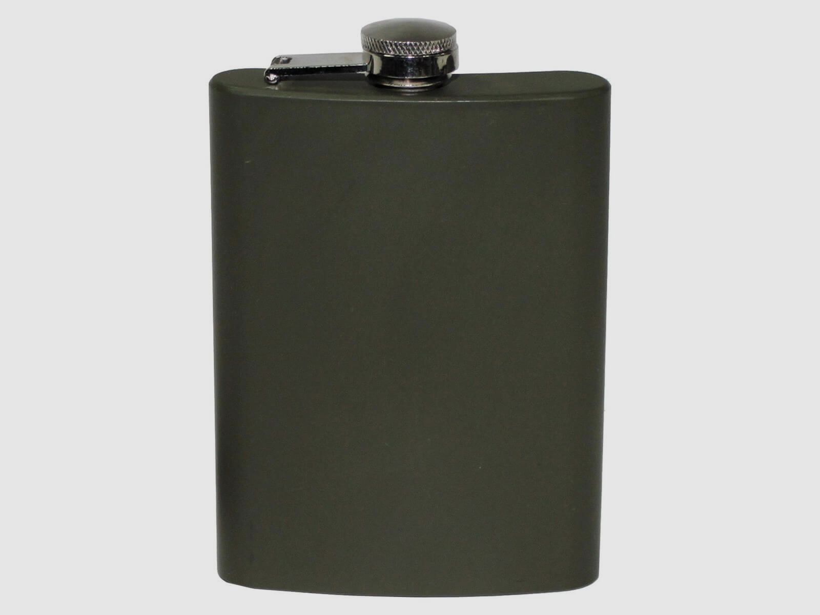 Flachmann Edelstahl, oliv - 225ml