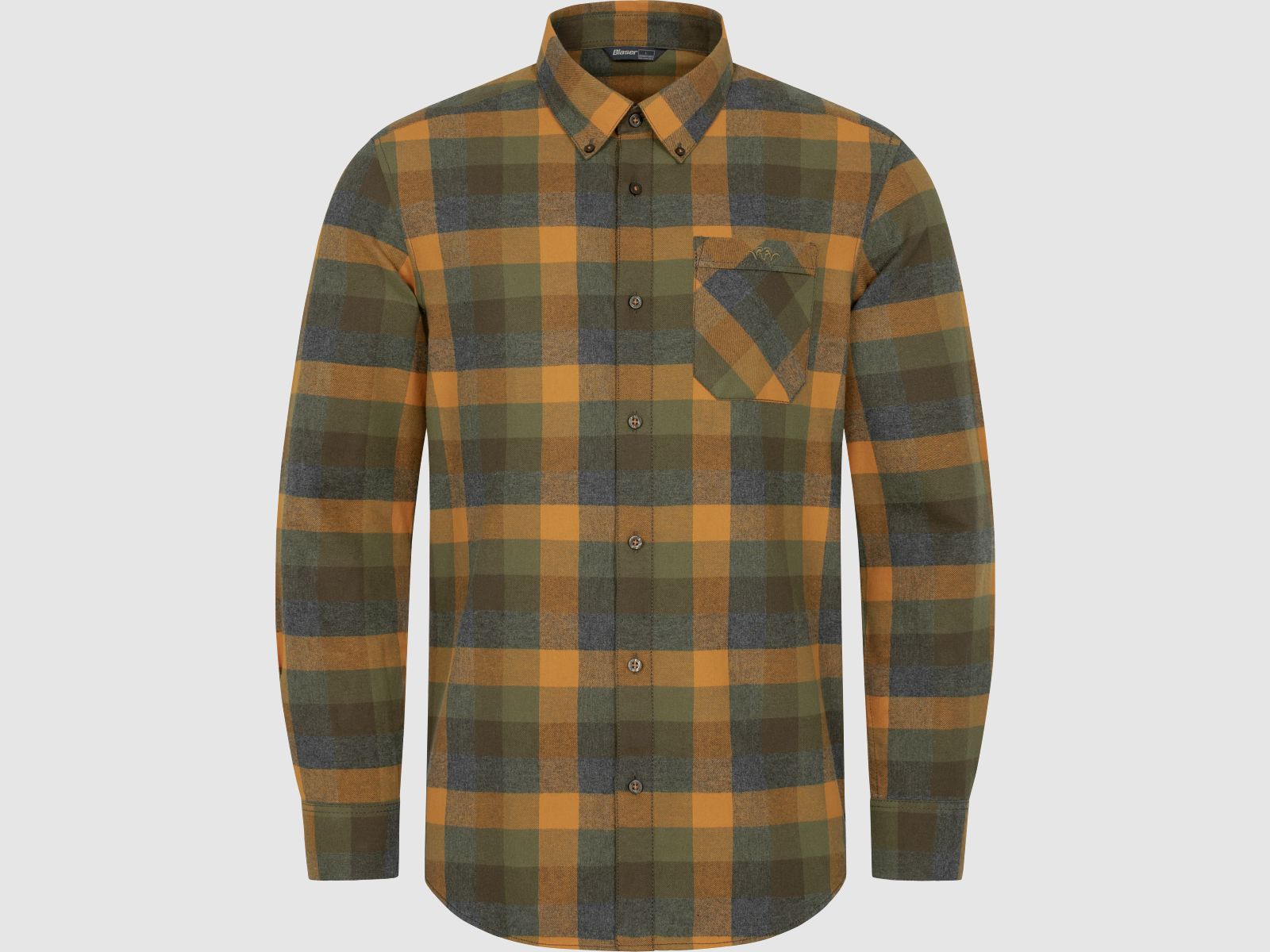 Marvin Flanell Hemd Herren Grün/Orange Kariert XL