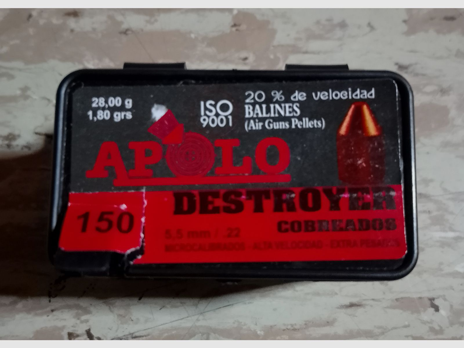 Neue Diabolos 5,5mm verkupfert Destroyer Apolo Cal .22 1,80g grains 28