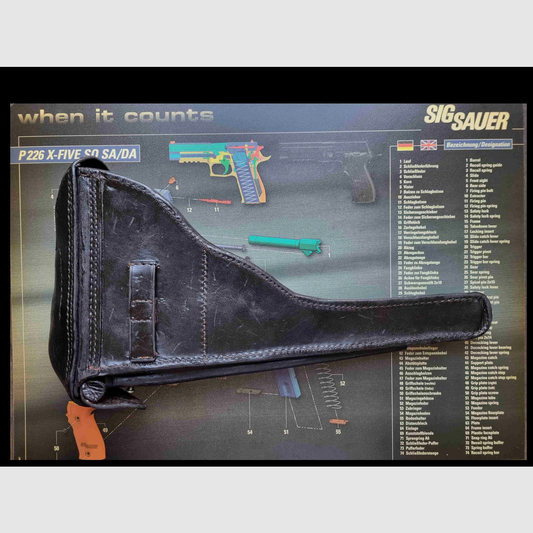 1915 DWM P08 Artillerie Leder-Holster von Steinmetz Breslau (B.A.X.) / Preis ist VHB