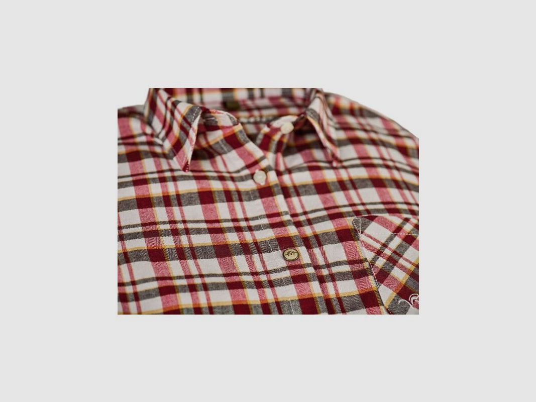 Blaser Damen BluseTwill bordeaux/natur/braun kariert