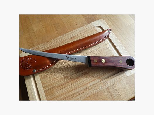 Angler u. Fischermesser,rostfrei 4043 Stahl, ovp u.Lederscheide,Neuwertig