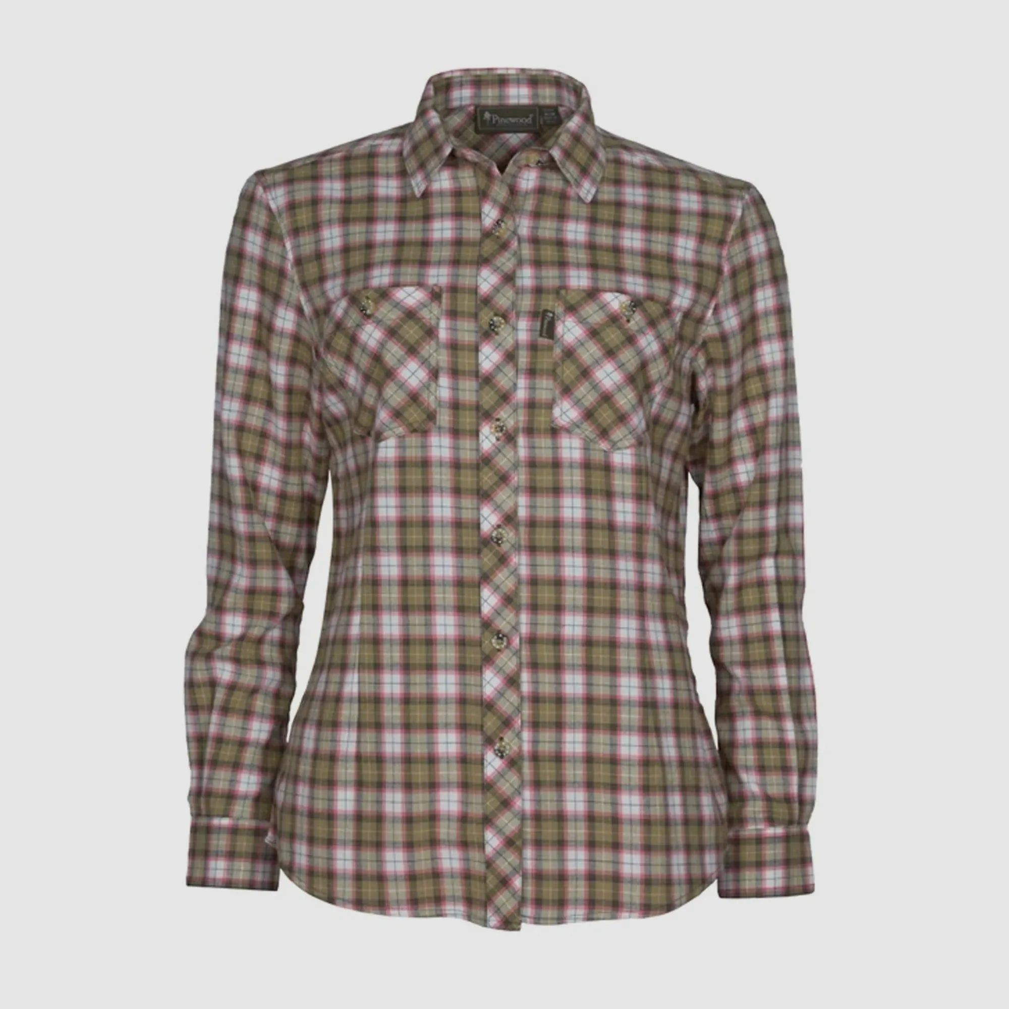 Pinewood Flanellbluse Felicia grün weiß Frauen