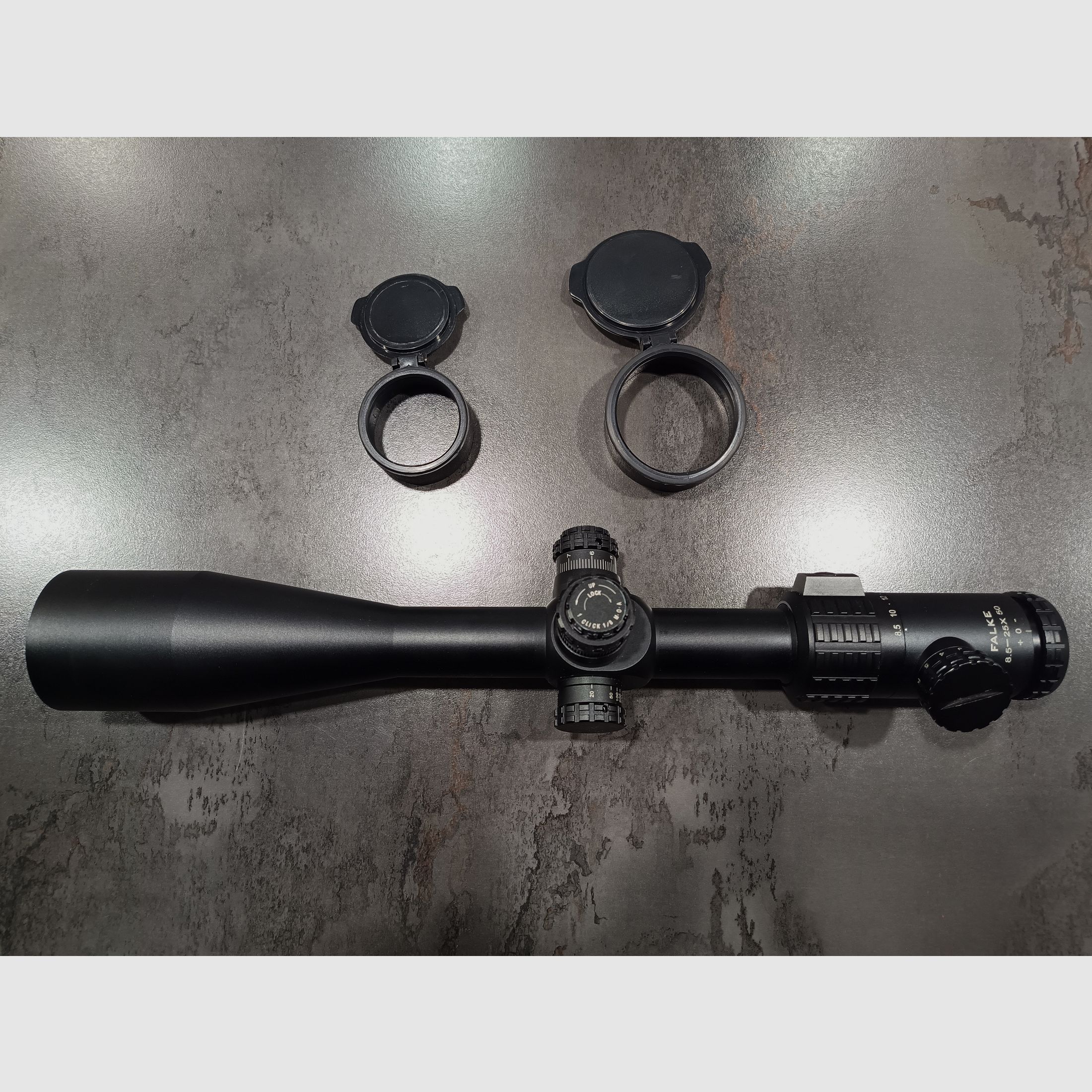 Falke 8, 5-25x50 TAC Mil-Dot Absehen grün/rot Zielfernrohr