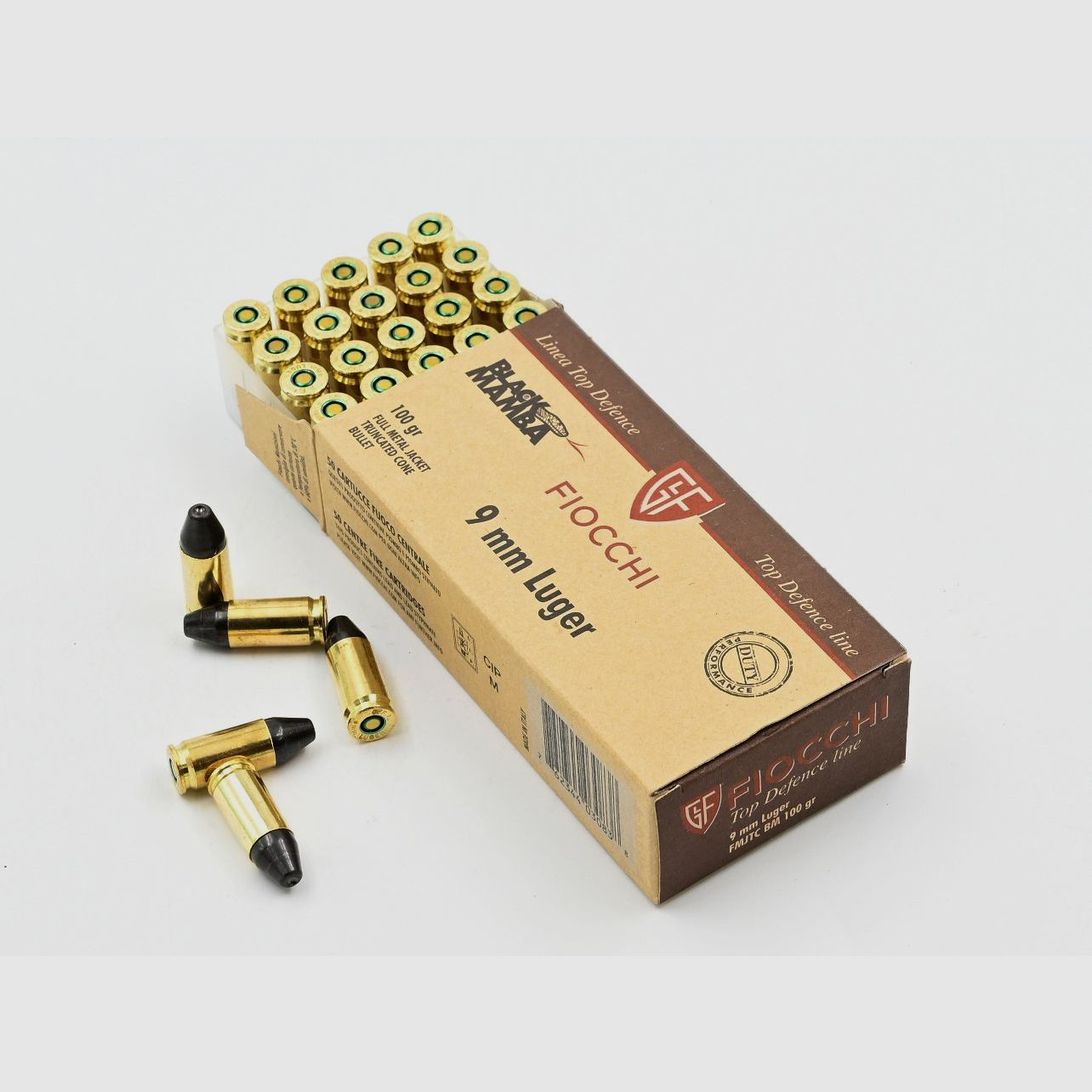 Fiocchi Black Mamba 9×19, FMJTC, 100 gr., 50 pcs., Frangible