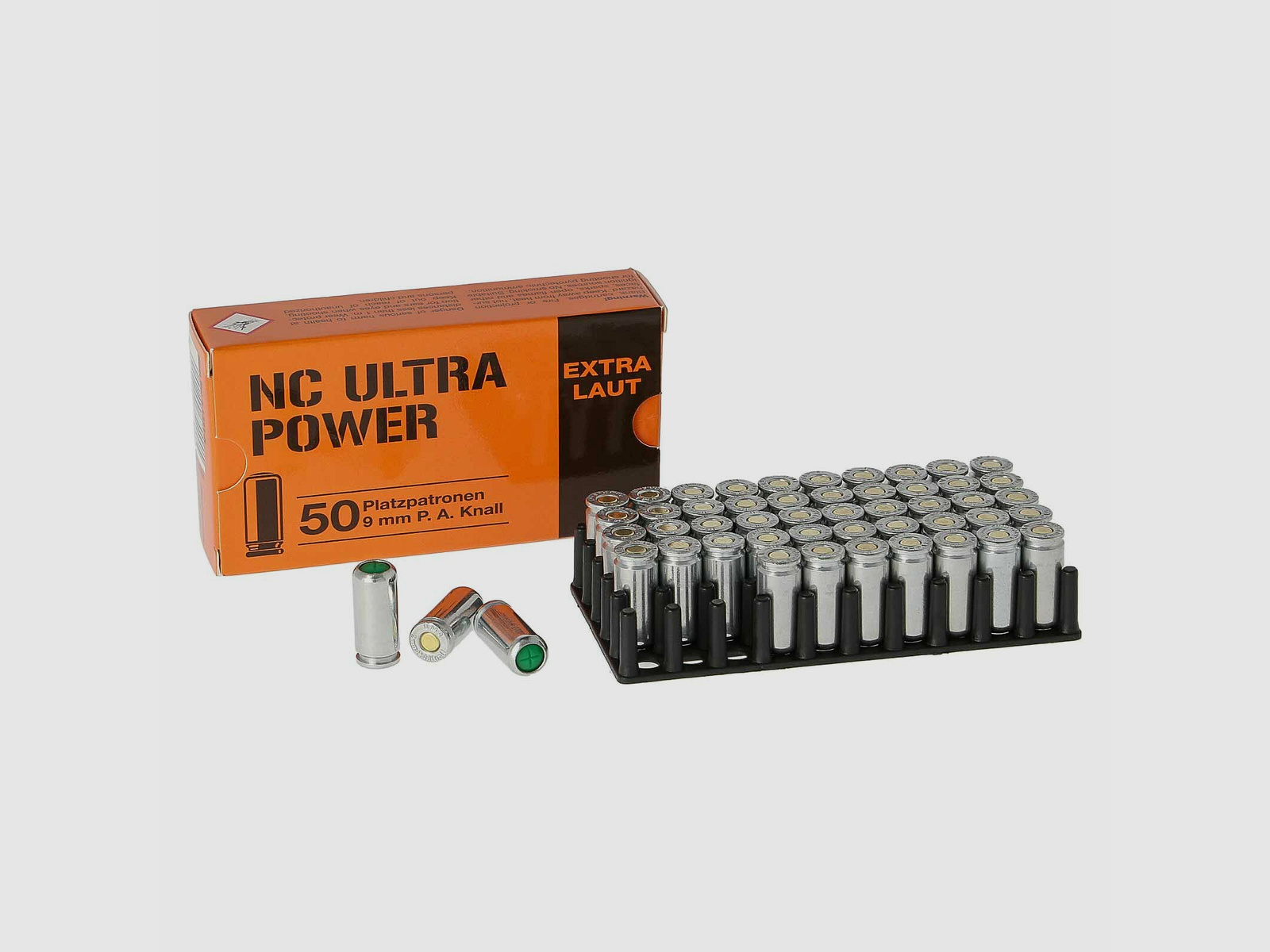 NC Ultra Power Platzpatronen 9 mm P.A.K. - 50 Schuss (P18)