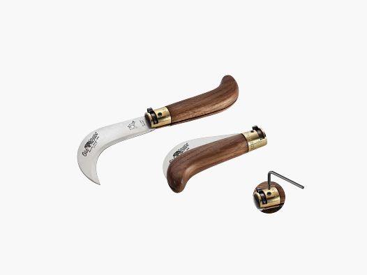 Old Bear Bill Hook Cuchillo de bolsillo de nogal