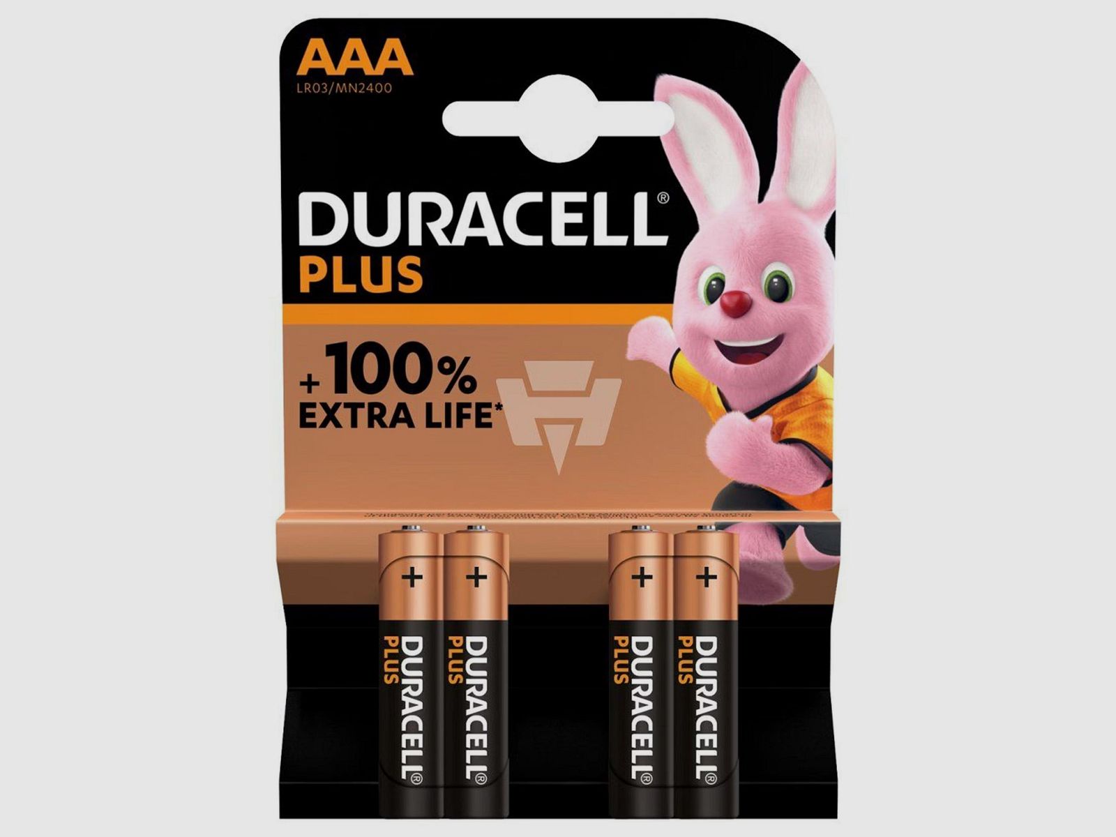 Batteries Duracell AAA Plus Power, AAA / LR03 / MN2400, 4 pièces