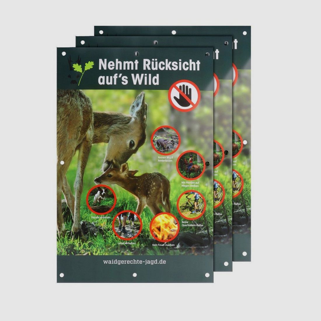 Cartel "Ten cuidado con la fauna" - paquete de 3